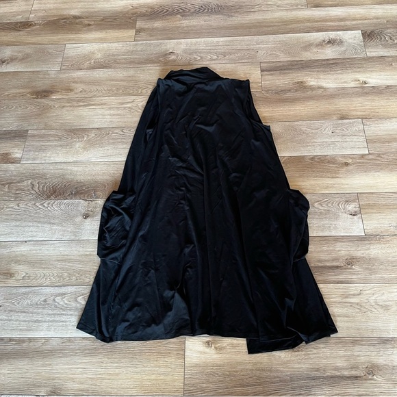 NWT Eileen Fisher XL Black Sleeveless Long Open Vest Viscose S6VFF-V0714 $198 - Picture 4 of 5